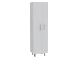 TUHOME Nala Cleaning Cabinet, Freestanding Utility Storage with Double Door Cabinet, Five Shelves, Broom and Mop Compartment, Space-Saving Organization for Laundry Room, Kitchen or Garage