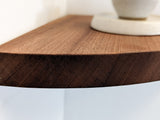 Oak Floating Corner Shelf with Rounded Edge