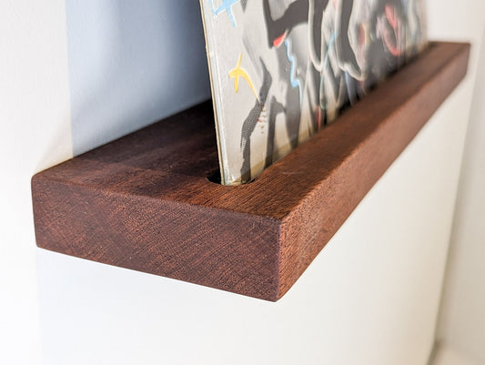 Mahogany Vinyl Record Floating Display Shelf