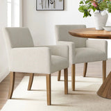North Modern Linen Upholstered Armchair (Set of 2)