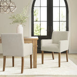 North Modern Linen Upholstered Armchair (Set of 2)
