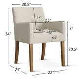 North Modern Linen Upholstered Armchair (Set of 2)