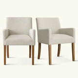 North Modern Linen Upholstered Armchair (Set of 2)