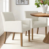 North Modern Linen Upholstered Armchair (Set of 2)