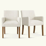 North Modern Linen Upholstered Armchair (Set of 2)