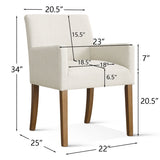 North Modern Linen Upholstered Armchair (Set of 2)