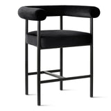 New York 24" Velvet Counter Stool with Arms (Set of 2)