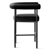 New York 24" Velvet Counter Stool with Arms (Set of 3)