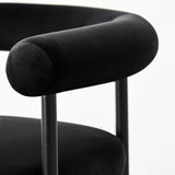 New York 24" Velvet Counter Stool with Arms (Set of 2)