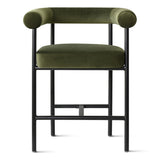 New York 24" Velvet Counter Stool with Arms (Set of 3)