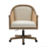 Audrey Task Accent Chair with Rattan Arms