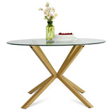 Oliver 39" Modern Round Glass Dining Table