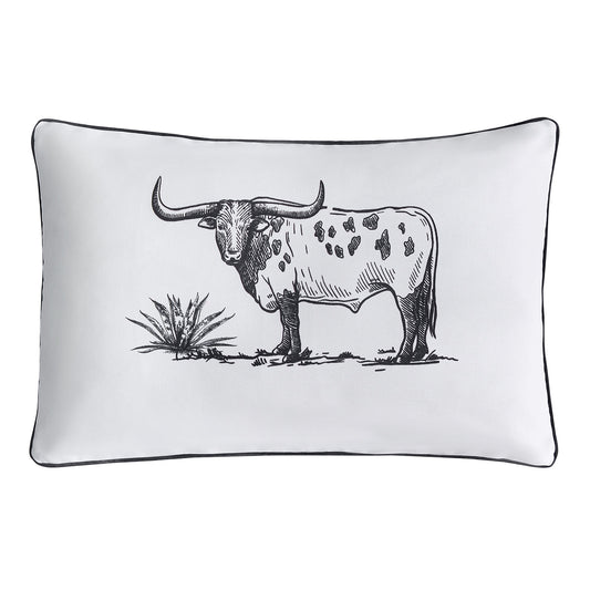 Ranch Life Steer Indoor/Outdoor Pillow, 2 MOQ