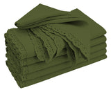 Lace Cloth Napkins - Olive Green