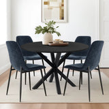 Oliver & Oslo 39" Black Round Dining Table Set for 4 (5-Piece)