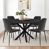 Oliver & Oslo 39" Black Round Dining Table Set for 4 (5-Piece)