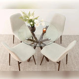 Oliver & Oslo 39" Glass Round Dining Table Set for 4 (5-Piece)