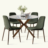 Oliver & Oslo 39" Glass Round Dining Table Set for 4 (5-Piece)