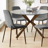 Oliver & Oslo 39" Glass Round Dining Table Set for 4 (5-Piece)