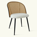 Jules Modern Upholstered Rattan Dining Chair (Set of 4)