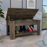 Tuhome Austin Storage Table with Liftable Top Compartment, Extendable Table Shelf, Lower Shoe Rack Shelf, Modern Entryway and Living Room Organizer, Functional Storage Furniture with Clean Contemporary Design