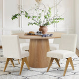 Orchid & Morgan 52" Solid Oak Round Dining Table Set for 4 (5-Piece)