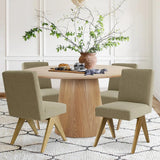 Orchid & Morgan 52" Solid Oak Round Dining Table Set for 4 (5-Piece)