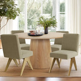 Orchid & Morgan 52" Solid Oak Round Dining Table Set for 4 (5-Piece)