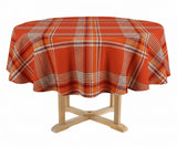 Orange Plaid Tablecloth