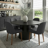 Orchid & Athena 52" Round Solid Oak Dining Table Set for 4 (5-Piece)