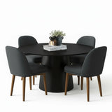 Orchid & Athena 52" Round Solid Oak Dining Table Set for 4 (5-Piece)