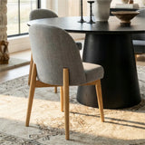 Orchid & Havana 52" Round Solid Oak Dining Table Set for 4 (5-Piece)