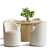 Orchid & Doris 52" Round Natural Dining Table Set for 4 (5-Piece)