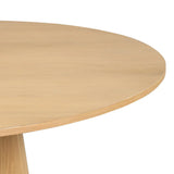 Orchid 52" Solid Oak Wood Round Pedestal Dining Table