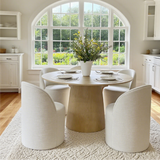 Doris Rolling Upholstered Dining Chair With Castors (1-Piece)