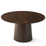 Orchid 52" Solid Oak Wood Round Pedestal Dining Table