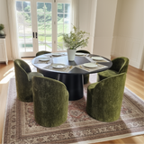 Orchid & Doris 60" Round Black Dining Table Set for 6 (7-Piece)