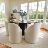 Orchid & Doris 60" Round Black Dining Table Set for 6 (7-Piece)