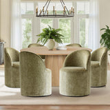 Orchid & Doris 60" Round Natural Dining Table Set for 6 (7-Piece)