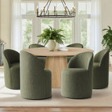 Orchid & Doris 60" Round Natural Dining Table Set for 6 (7-Piece)