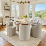 Doris Rolling Upholstered Dining Chair With Castors (Set of 2)