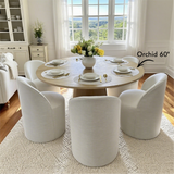 Doris Rolling Upholstered Dining Chair With Castors (Set of 2)