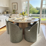 Doris Rolling Upholstered Dining Chair With Castors (1-Piece)