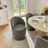 Doris Rolling Upholstered Dining Chair With Castors (Set of 2)