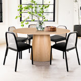 Orchid 60" Oak Round Pedestal Dining Table