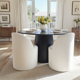 Orchid & Doris 52" Round Black Dining Table Set for 4 (5-Piece)