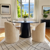 Doris Rolling Upholstered Dining Chair With Castors (1-Piece)