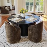 Doris Rolling Upholstered Dining Chair With Castors (Set of 2)