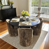 Doris Rolling Upholstered Dining Chair With Castors (Set of 2)