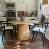 Orchid 52" Solid Oak Wood Round Pedestal Dining Table